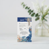 Octopus nautische marine oranje strand bruiloft RS Advieskaart (Staand voorkant)