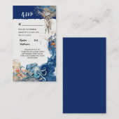 Octopus nautische marine oranje strand bruiloft RS Advieskaart (Voorkant / Achterkant)