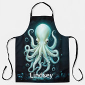 Octopus Nautische Oceaan Elegant Schort (Voorkant)