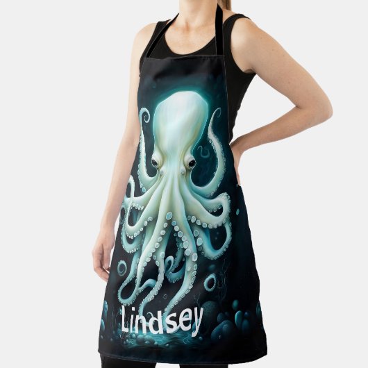 Octopus Nautische Oceaan Elegant Schort (Insitu)