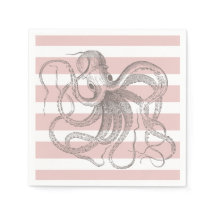  Octopus Nautische Roze Strepen