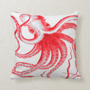 Octopus Nautische Steampunk Vintage Kraken Monster Kussen