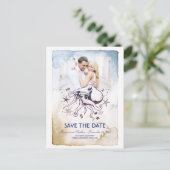 Octopus Nautische Waterverven Foto Sla de Datum op Aankondigingskaart (Staand voorkant)