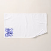 Octopus Navy Blauw Wit Nautische Kust Onder Zee Bad Handdoek (Handdoek)