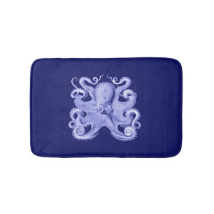 Octopus Navy Blue Zee Coastal Nautical Beach House Badmat