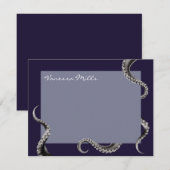 Octopus Navy Note Card Notitiekaartje (Voorkant / Achterkant)