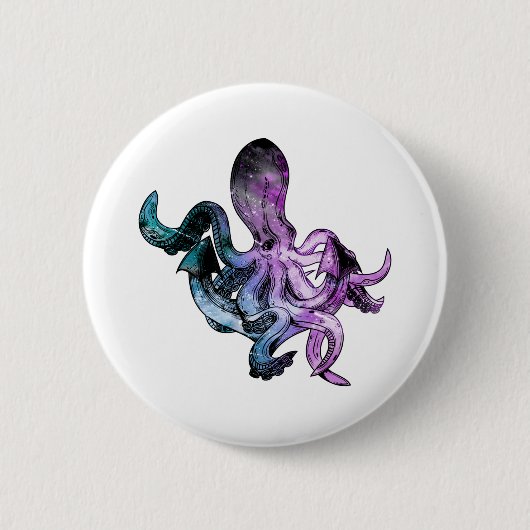 Octopus neon ronde button 5,7 cm (Voorkant)
