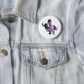 Octopus neon ronde button 5,7 cm (In situ)