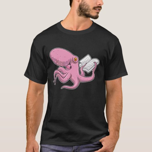 Octopus Nerd Book T-shirt (Voorkant)