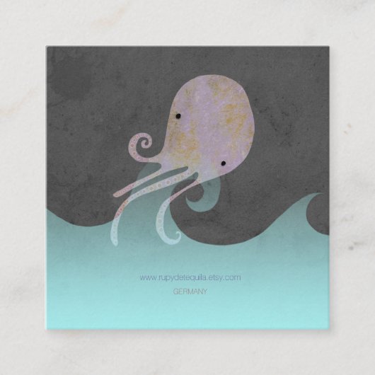 Octopus nood handgemaakt visitekaartje (Voorkant)