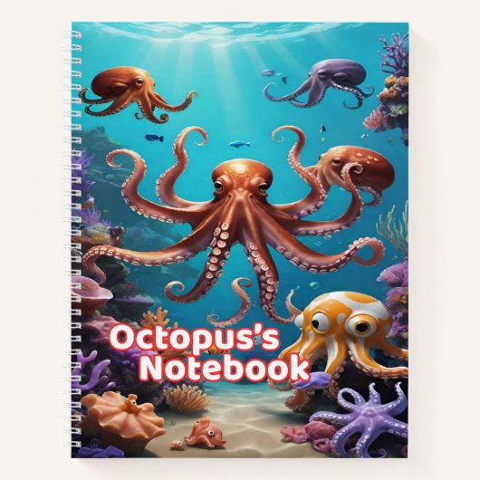 Octopus Notitieboek voor Kinderen | Breed Gelijnd  (Voorkant)