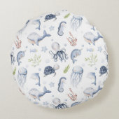 Octopus Nursery Decor, onder het Zee Rond Kussen (Achterkant)