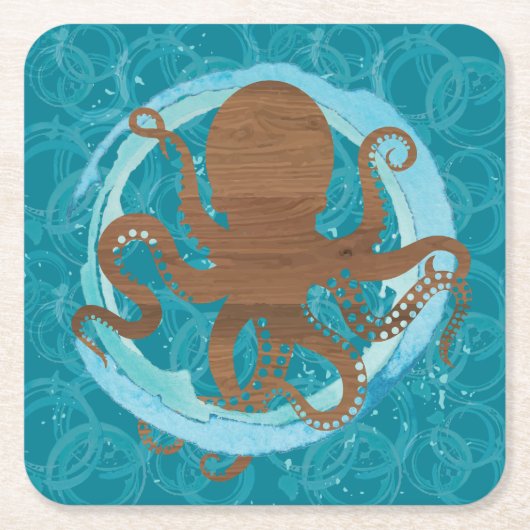 Octopus Oasis Papieren Onderzetters (Voorkant)