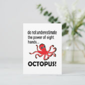 Octopus Oceaan Dier Grappig Briefkaart (Staand voorkant)