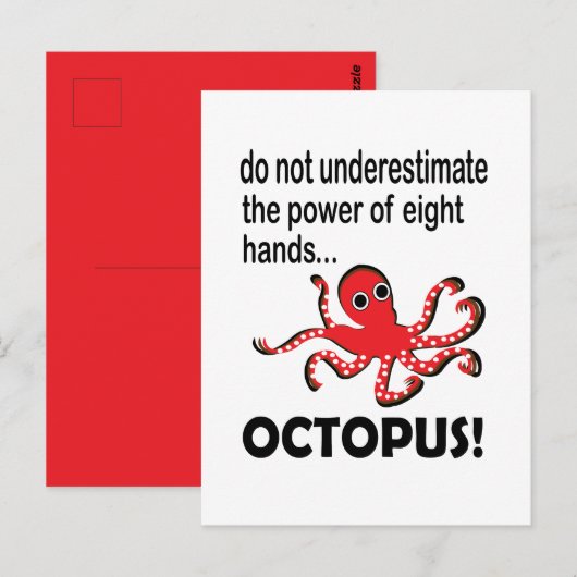 Octopus Oceaan Dier Grappig Briefkaart (Voorkant / Achterkant)