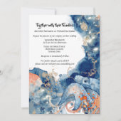 Octopus oceaan marine sinaasappel splash strand br kaart (Voorkant)