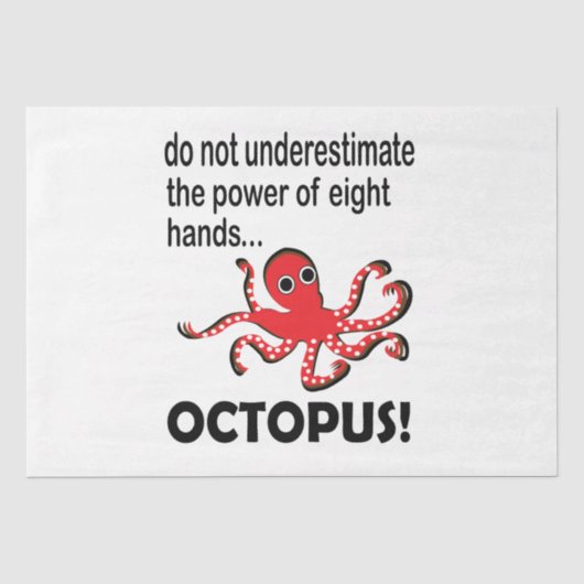 Octopus Oceaan Zee Grappige Octopus Tissue Papier (Voorkant)