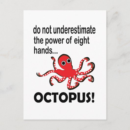 Octopus Ocean Animal Funny Briefkaart (Voorkant)