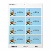 Octopus Ocean Waves Boat Labels (Full Sheet)