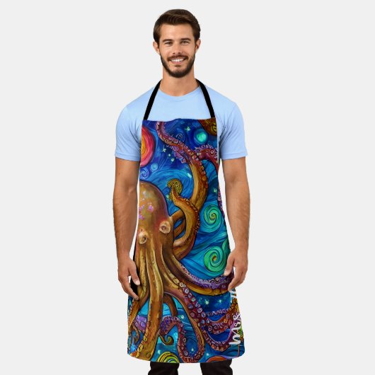 Octopus Ocean Zee Animal Persoonlijke naam Schort (Gedragen)