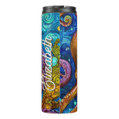 Octopus Ocean Zee Animal Persoonlijke naam Thermosbeker (Achterkant)