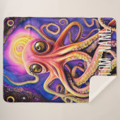 Octopus Ocean Zee Squid Animal Aquatic Sherpa Deken (Voorkant (horizontaal))