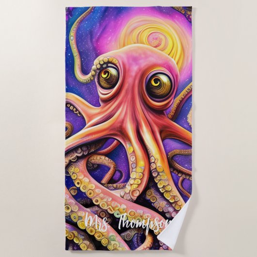 Octopus Ocean Zee Squid Animal Aquatic Strandlaken (Voorkant)