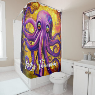 Octopus Ocean Zee Squid Animal Aquatic Tentacles Douchegordijn