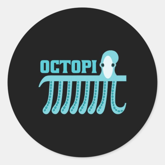 Octopus Octopi Wiskunde Ronde Sticker (Voorkant)