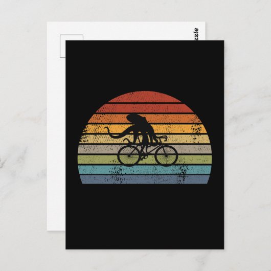 Octopus - Octopus Riding Bicycle Briefkaart (Voorkant / Achterkant)