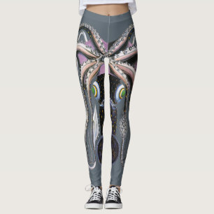 Octopus of Reuzenpijlinktvis, Antieke Zeeleven Die Leggings