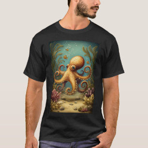 Octopus omringd door zeeleven t-shirt