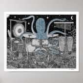 Octopus on Drums Poster (Voorkant)
