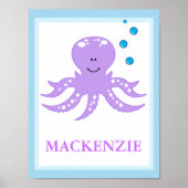 OCTOPUS onder DE AFDRUKKING VAN DE NAAM VAN DE Zee Poster (Voorkant)
