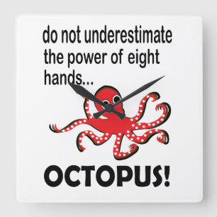 Octopus Onder De Zee Grappige Octopus Vierkante Klok