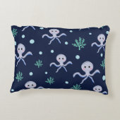 Octopus onder de zee kinderpatroon accent kussen (Achterkant)