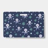 Octopus onder de zee kinderpatroon badge (Achterkant)