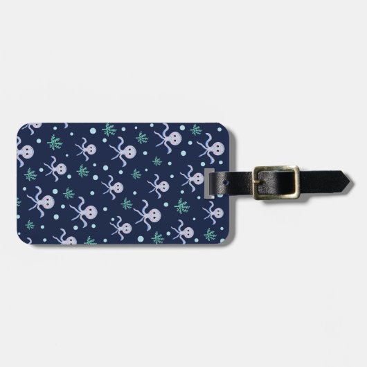 Octopus onder de zee kinderpatroon bagagelabel (Voorkant horizontaal)