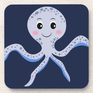 Octopus onder de zee kinderpatroon bier onderzetter