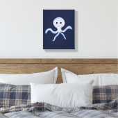 Octopus onder de zee kinderpatroon canvas afdruk (Insitu (Slaapkamer))