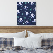 Octopus onder de zee kinderpatroon canvas afdruk (Insitu (Slaapkamer))