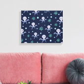 Octopus onder de zee kinderpatroon canvas afdruk (Insitu (Woonkamer))