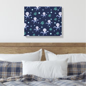 Octopus onder de zee kinderpatroon canvas afdruk (Insitu (Slaapkamer))