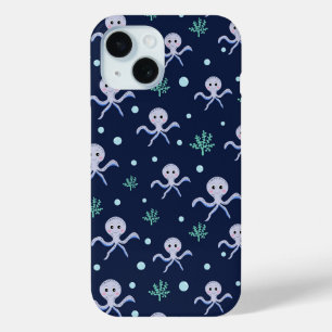 Octopus onder de zee kinderpatroon iPhone 15 case