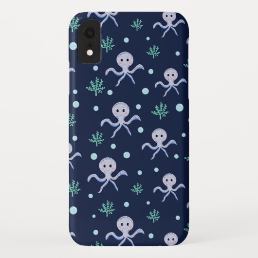 Octopus onder de zee kinderpatroon Case-Mate iPhone case (Achterkant)