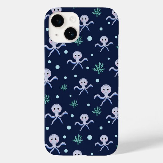Octopus onder de zee kinderpatroon Case-Mate iPhone case (Achterkant)
