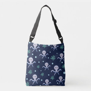Octopus onder de zee kinderpatroon crossbody tas