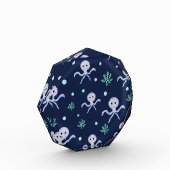 Octopus onder de zee kinderpatroon fotoblokken (Links)