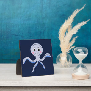 Octopus onder de zee kinderpatroon fotoplaat