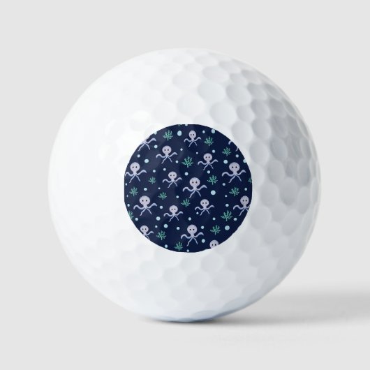 Octopus onder de zee kinderpatroon golfballen (Voorkant)
